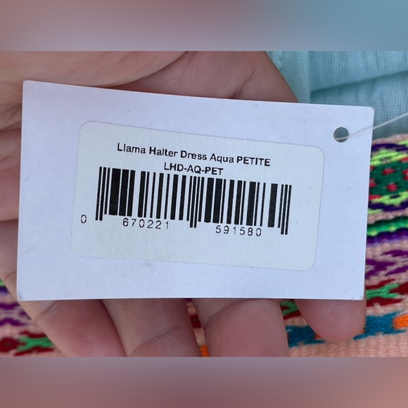 PITUSA Llama Halter Dress in Aqua Large - Picture 13 of 16